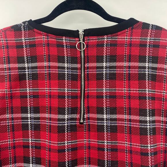 City Chic Check Love Dress Tartan Plaid Patterned Shift Mini Red Plus Womens 16W - Picture 5 of 8